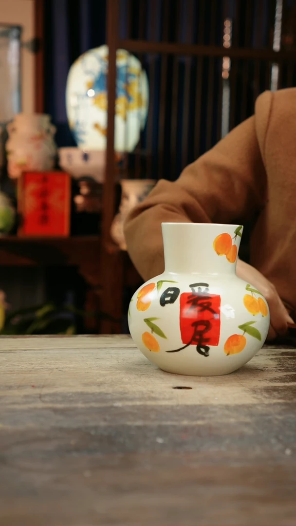 【闪购商品】瓷片景德镇纯手工釉下彩精品花瓶