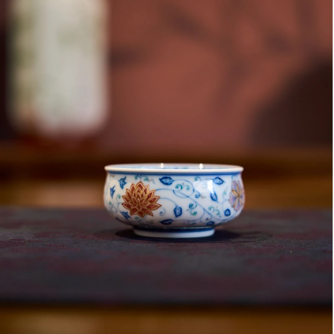 玗琪轩 · 掌上莲矮炉式杯景德镇陶瓷纯手工手绘