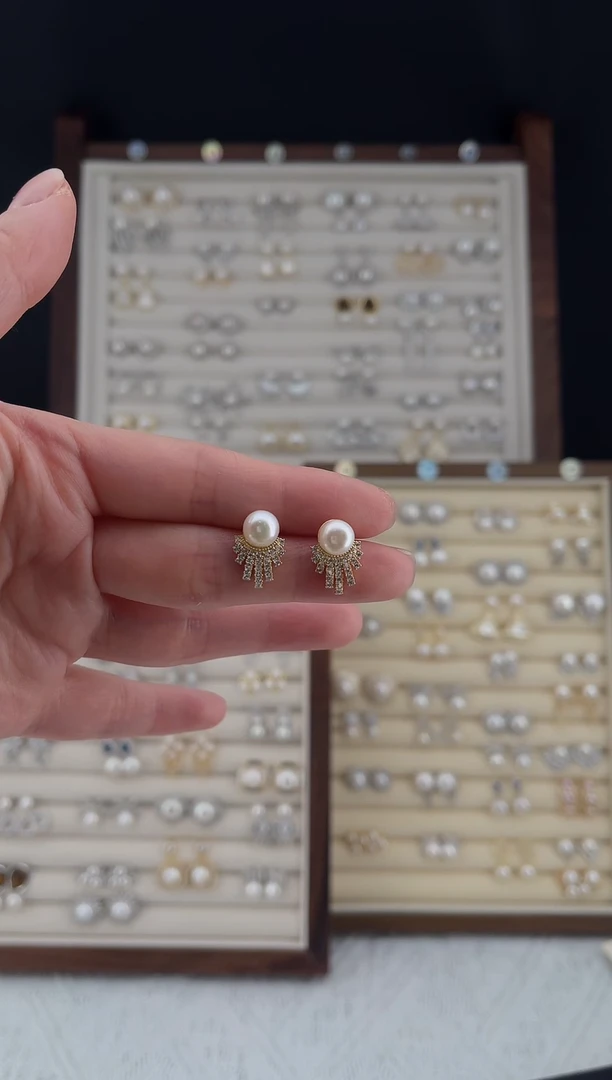 合金耳饰淡水珍珠10 下单备注金银色