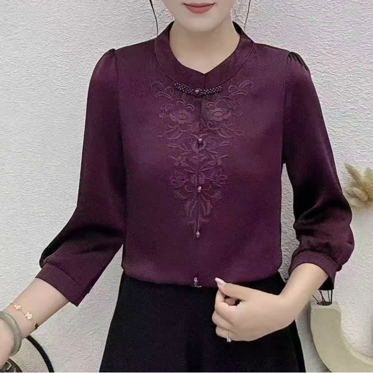 2025新款春季七分袖圆领高端轻奢高级感小衫时尚洋气女上衣2560