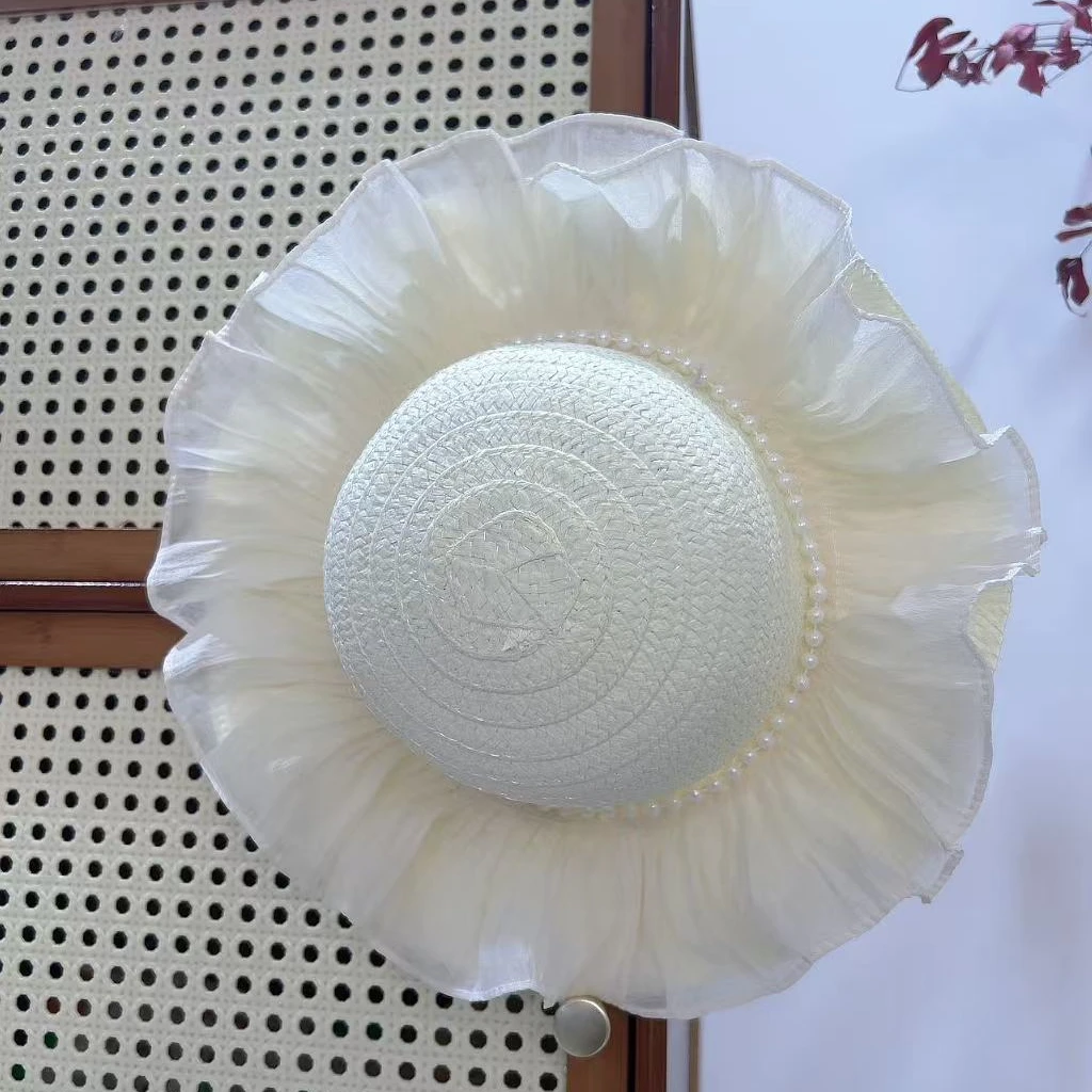 2025新款大檐卡通风圆顶弯檐卡通女帽子lolita防水潮流婴儿公主