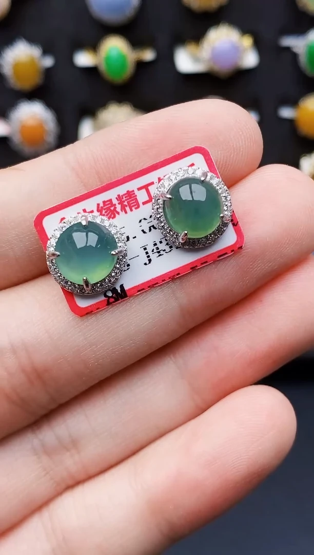 银S925镶嵌戒指翡翠橙*子3327
