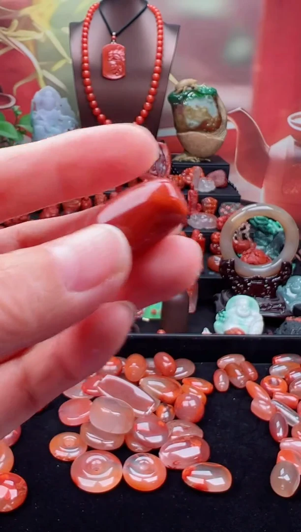 未镶嵌桶珠南红玛瑙24*15mm