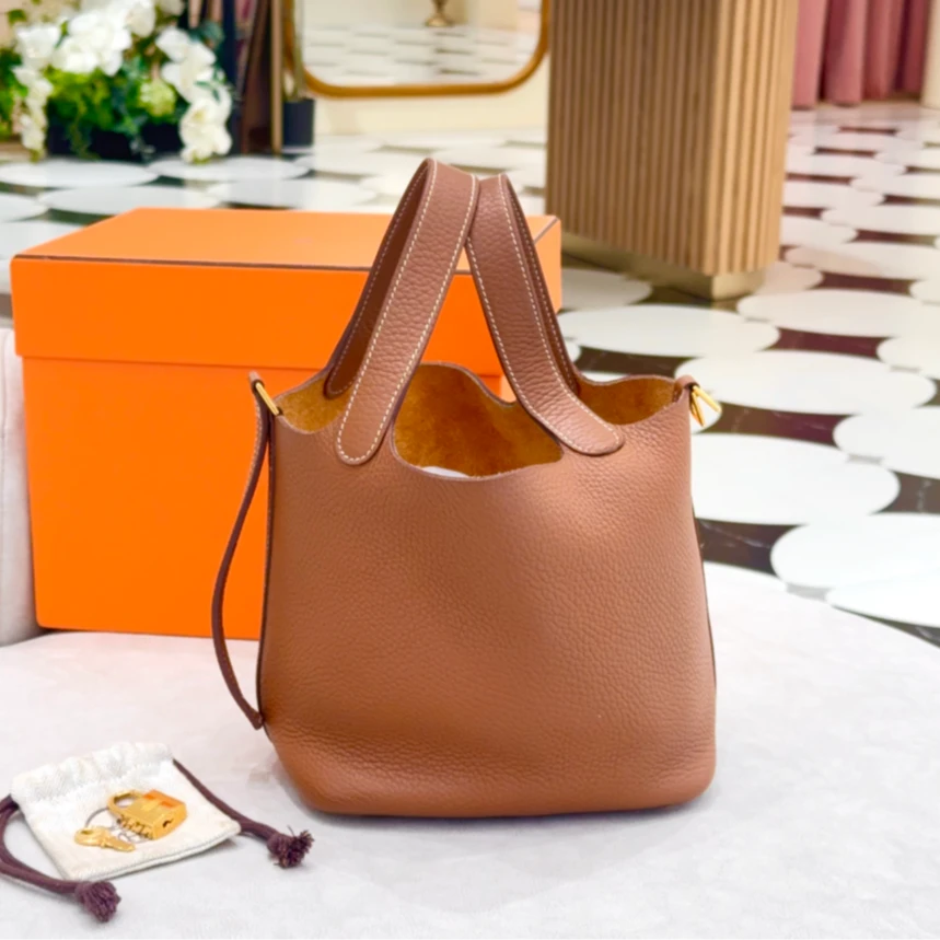 95新 Hermes/爱马仕 GGS爱马仕picotin18金棕金扣37484327