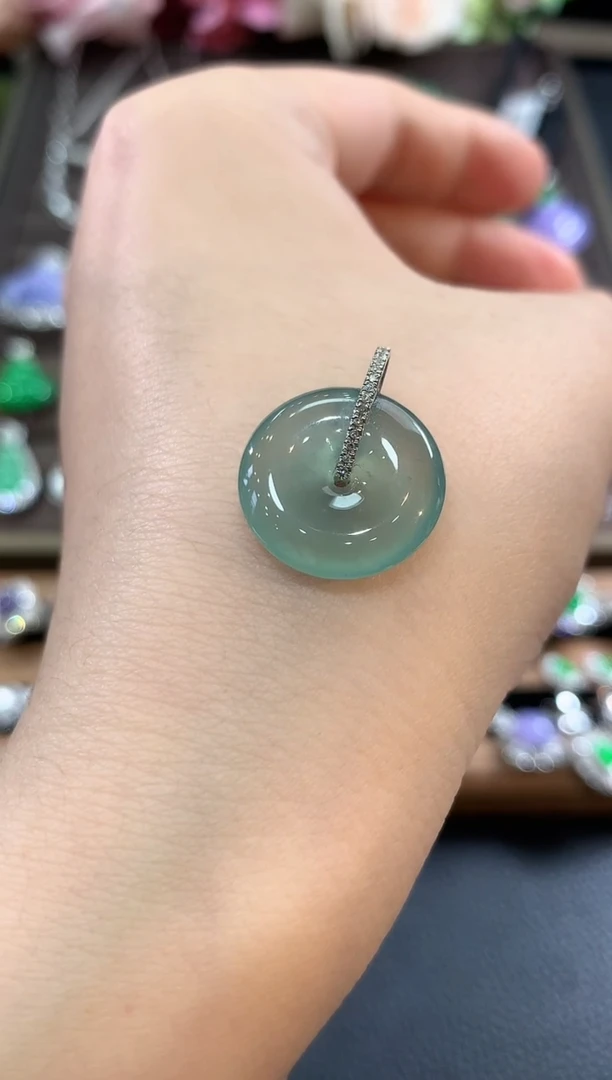 吊坠(不含链)18K金镶嵌翡翠y2