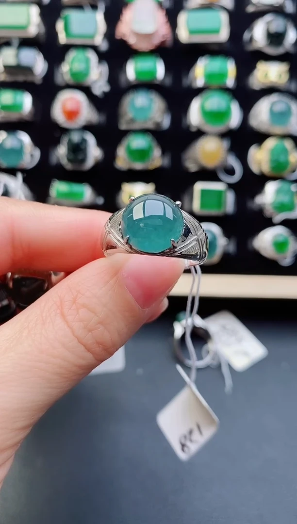 【闪购商品】翡翠戒指银S925镶嵌12222222222