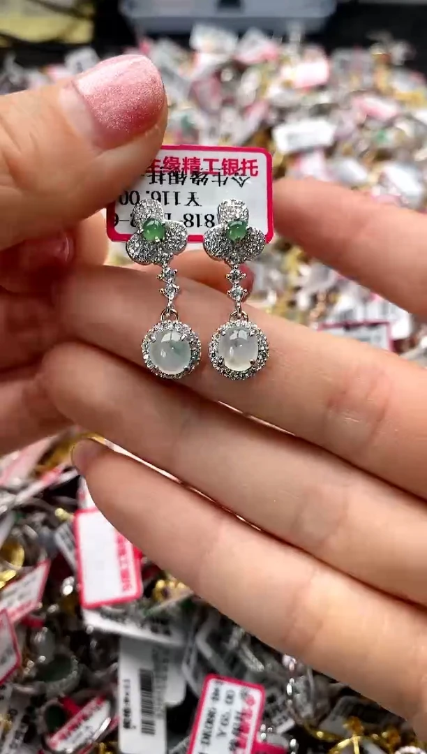 【闪购商品】翡翠戒指银S925镶嵌555555     9