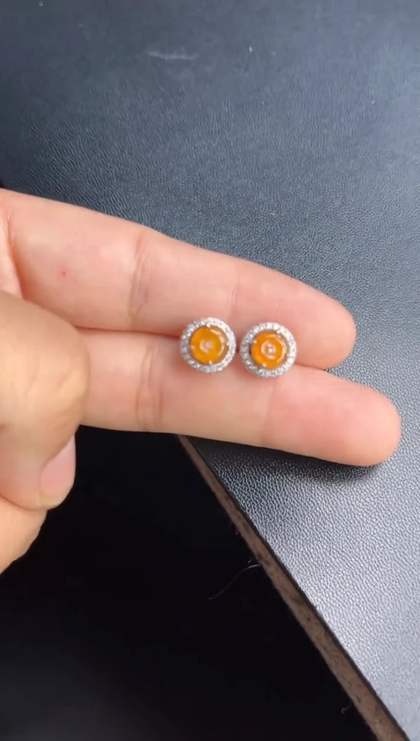 翡翠银S925镶嵌耳饰多人