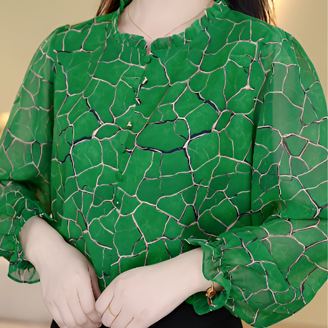 杭州专柜 新款宝绿圆领简约通勤衬衫女ZF-S007