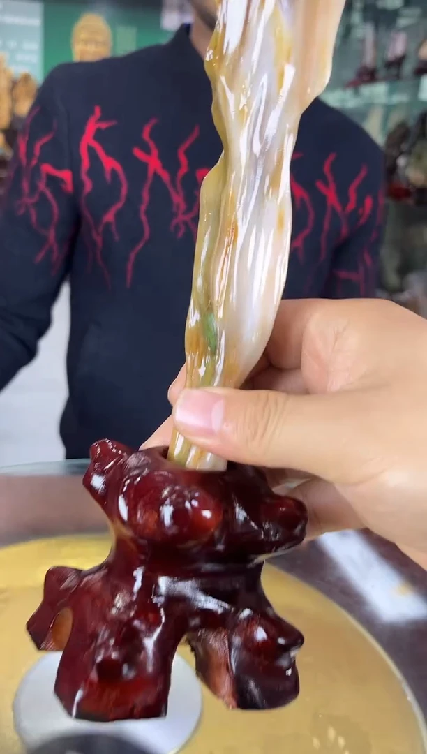 缅甸天然树化玉摆件