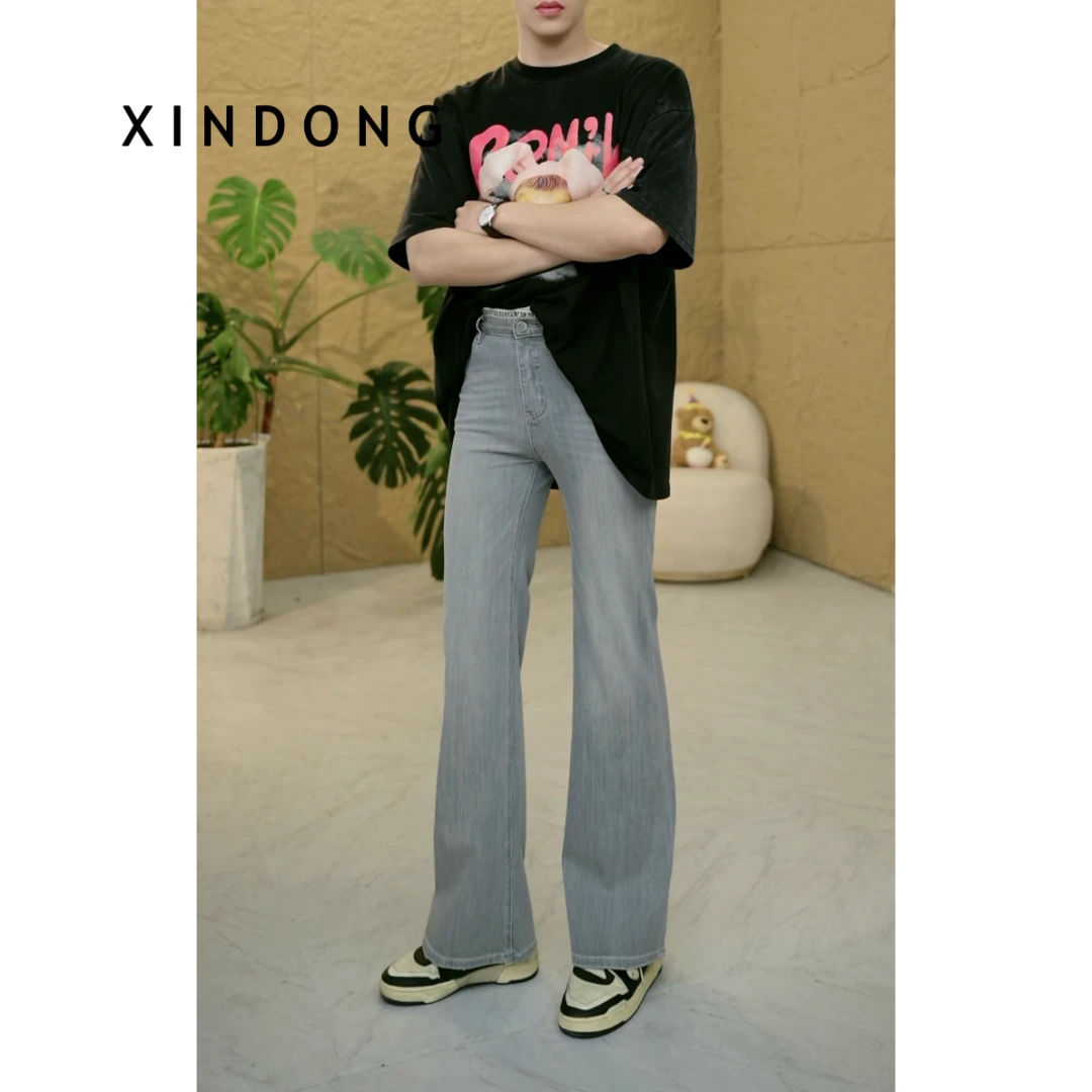 心动女裤·夏季·马吉拉灰·高腰四面弹显瘦提臀百搭时尚微喇叭裤