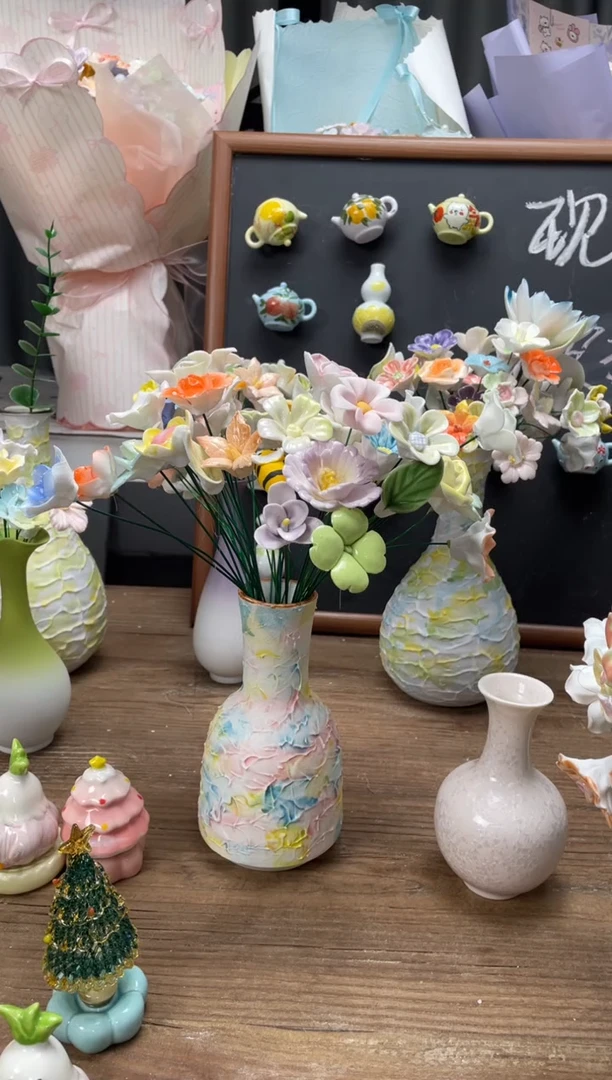 30朵陶瓷花花花束包装 包邮