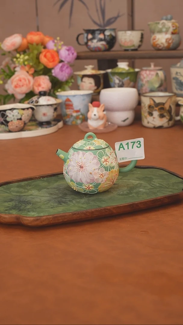 花满蹊 绿色龙蛋壶173