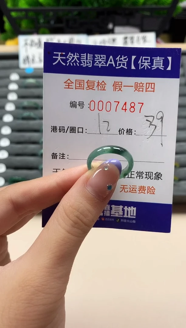 未镶嵌戒指翡翠天然  7487