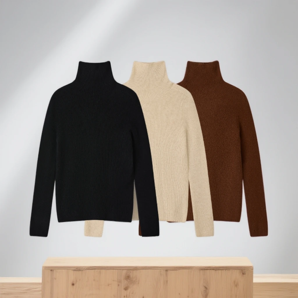 100山羊绒纯色简约针织衫女百搭显瘦打底衫CSR10155SL