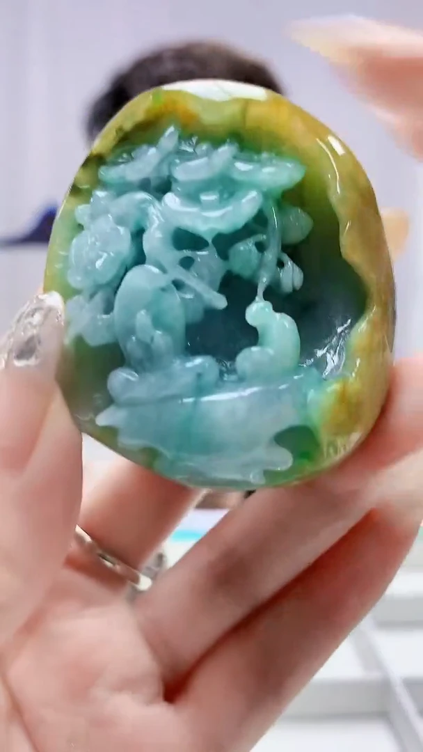 定制翡翠未镶嵌5159DD-毛货挂件81