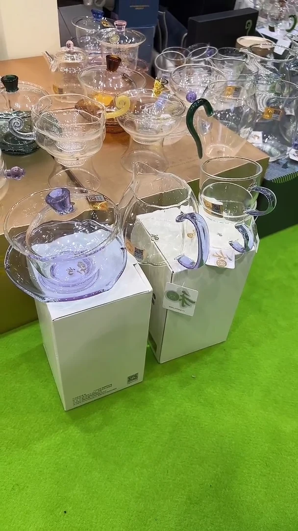 @@倾研茶海紫色+清尚杯紫+荷叶盖碗紫