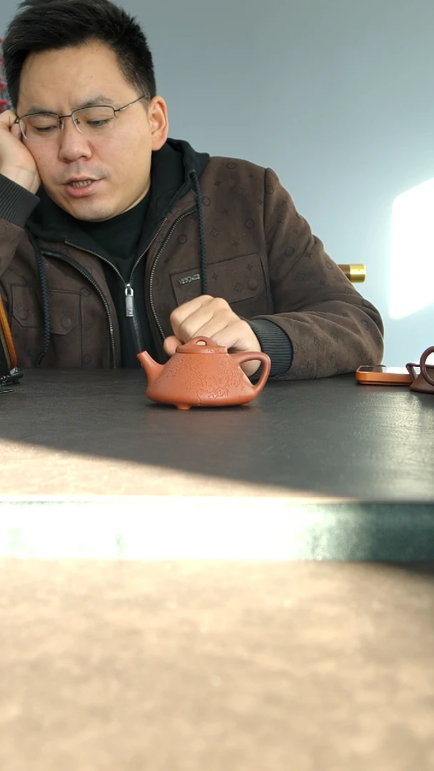 茶壶紫砂择砂红降坡子冶石瓢