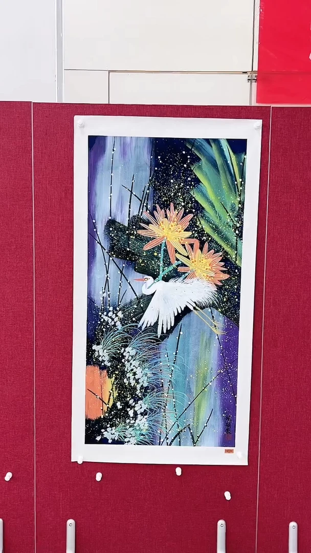 【闪购商品】绘画杨风顺绘画8平尺花鸟金奖紫袍作品