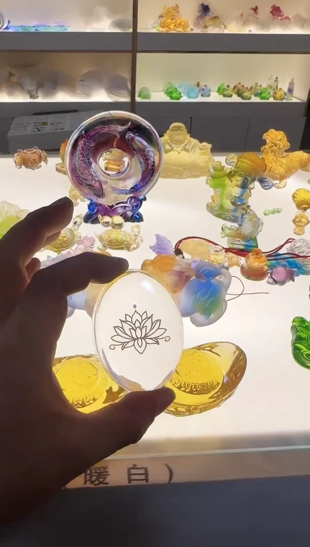 手工艺品琉璃元宝莲花