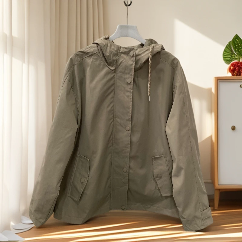 L107  时尚休闲连帽冲锋衣外套（S015）