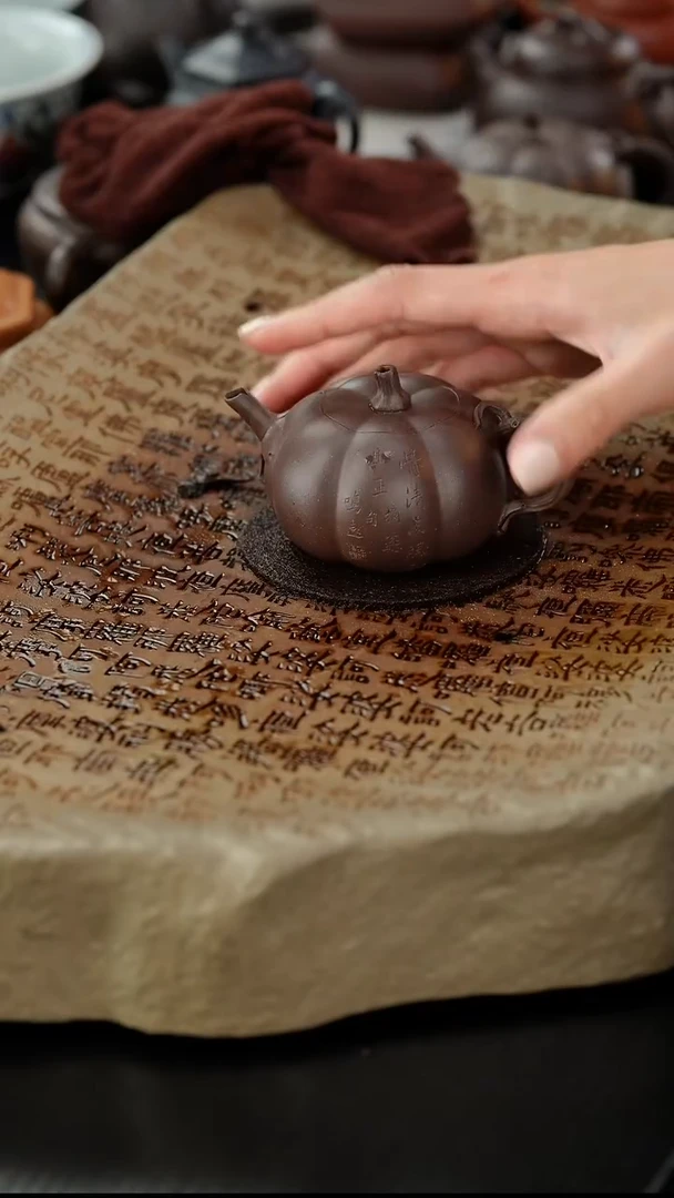 茶壶紫砂X*ゞlx老紫泥鸣远小南瓜120cc