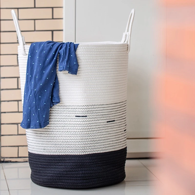 ”储物神器“北欧ins超大棉线衣物收纳篮玩具篮脏衣篓 TD-05010