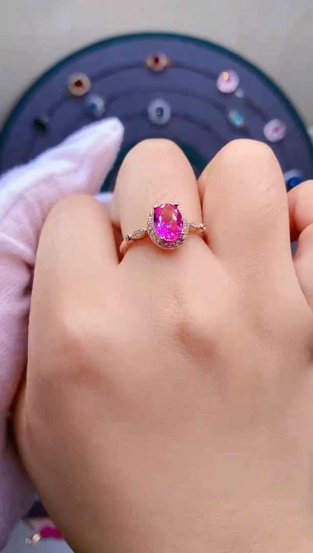 【闪购商品】蓝宝石戒指银S925镶嵌4
