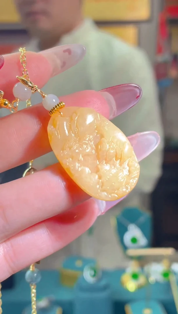 【闪购商品】翡翠颈饰14K金镶嵌文创珠宝天然A货翡翠多样性发一