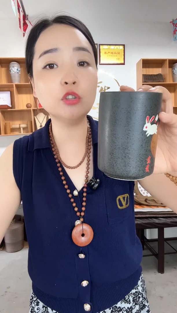 无非金属黑色杯子不加单砭石粉烧制