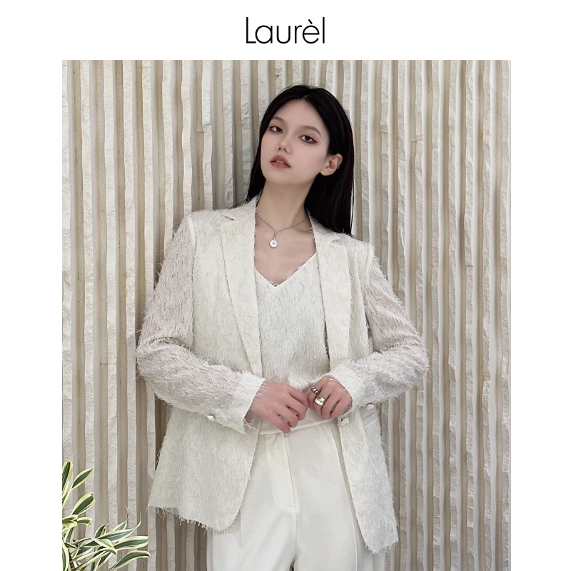 【粉丝专享】Laurel新款高定剪花流苏收腰西装LWL343T07500