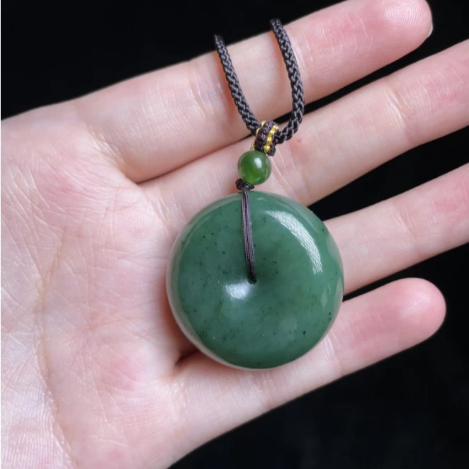 L【玉氏珠宝】和田玉平安扣吊坠 多样性发一 CAN10800876