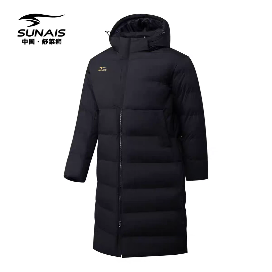 sunais舒莱狮运动梭织长款棉服冬季新款防泼水保暖防风运动会棉服