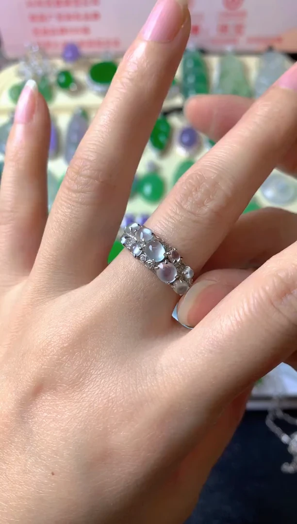 银S925镶嵌戒指翡翠兰*戒指