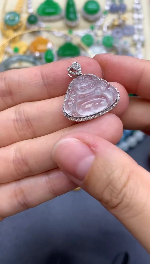 颈饰18K金镶嵌翡翠339-中国好珍宝