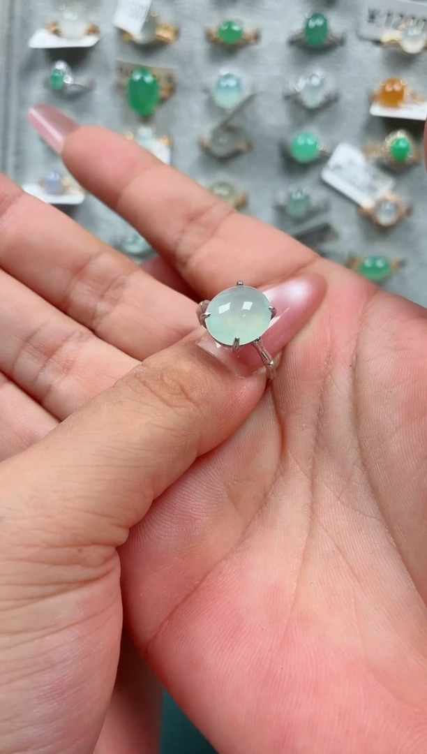 银S925镶嵌戒指翡翠.