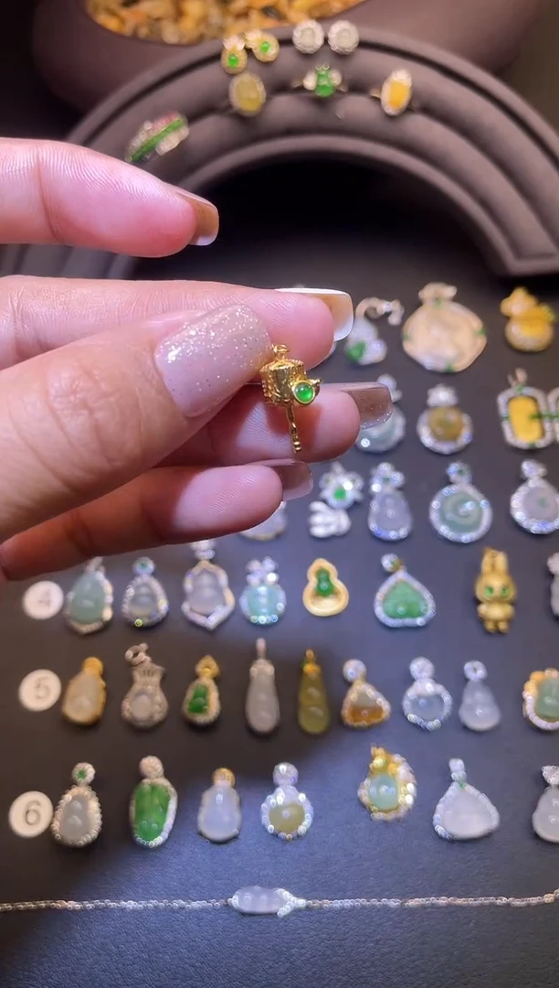 吊坠(不含链)银S925镶嵌翡翠1