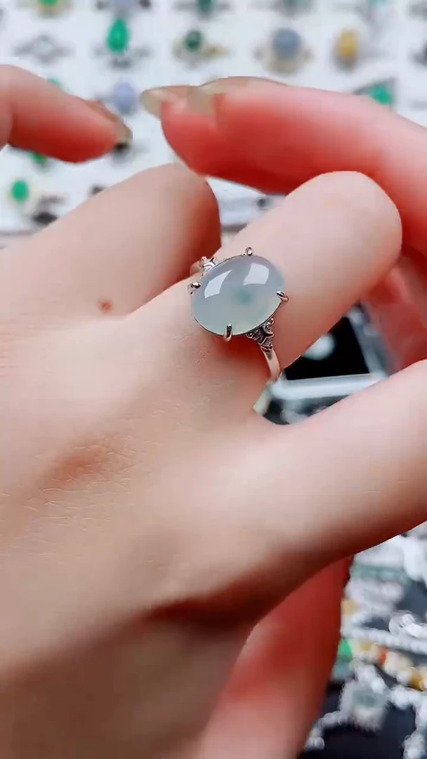 银S925镶嵌戒指翡翠38