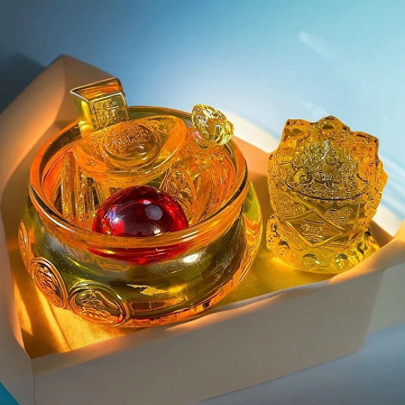 【琉璃摆件现场开拆对对碰】个性好寓意琉璃新年招财家居桌面摆件