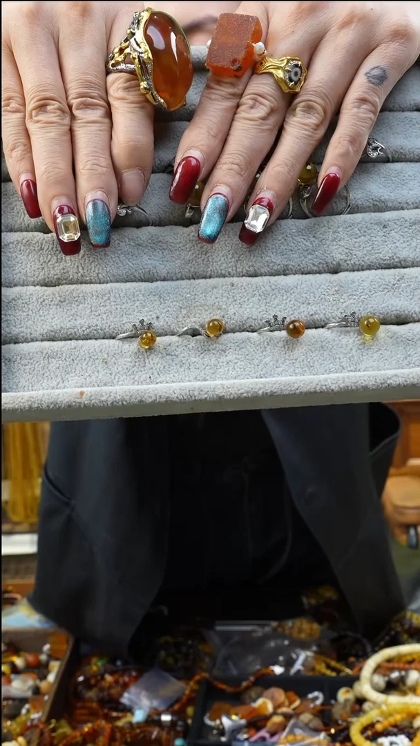 【闪购商品】琥珀戒指未镶嵌多样性发一