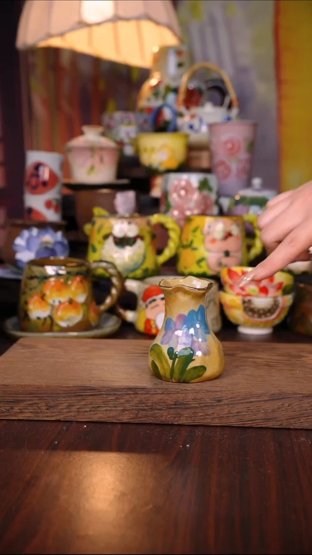 杯子陶泥垚手作 景德镇手工手绘陶瓷器物