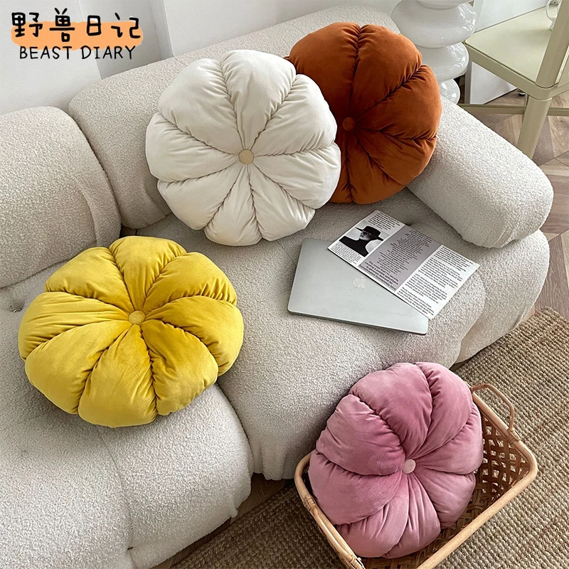 BEASTDAIRY/野兽日记ins风圆形南瓜沙发靠枕可爱纯色飘窗床头抱枕