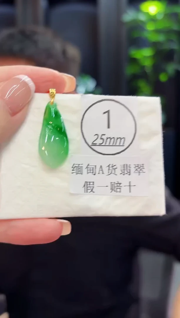 颈饰18K金镶嵌翡翠 缅料A货/支持复检/一件