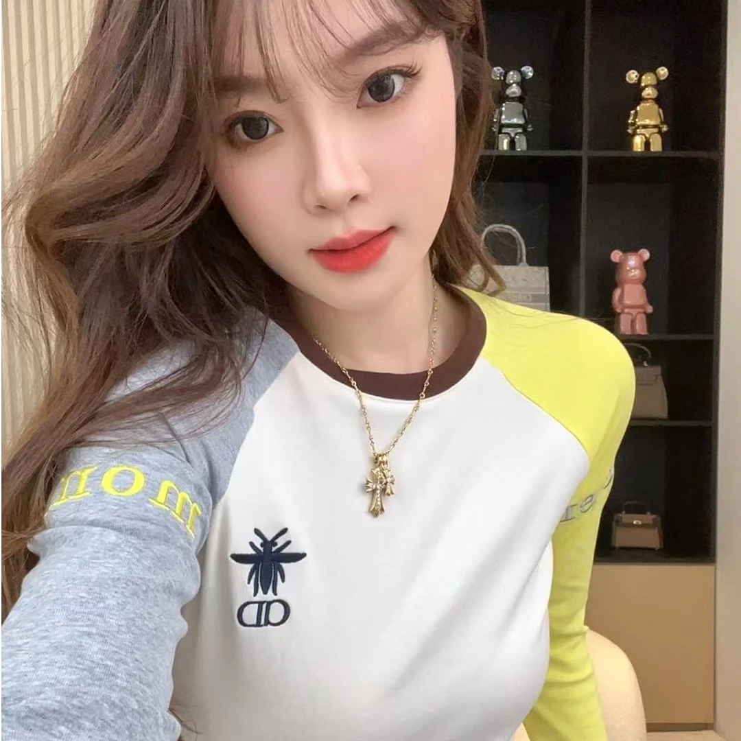 珊珊SOYFSD-2024年新款上衣长袖T恤修身时尚套头显瘦百搭F1232