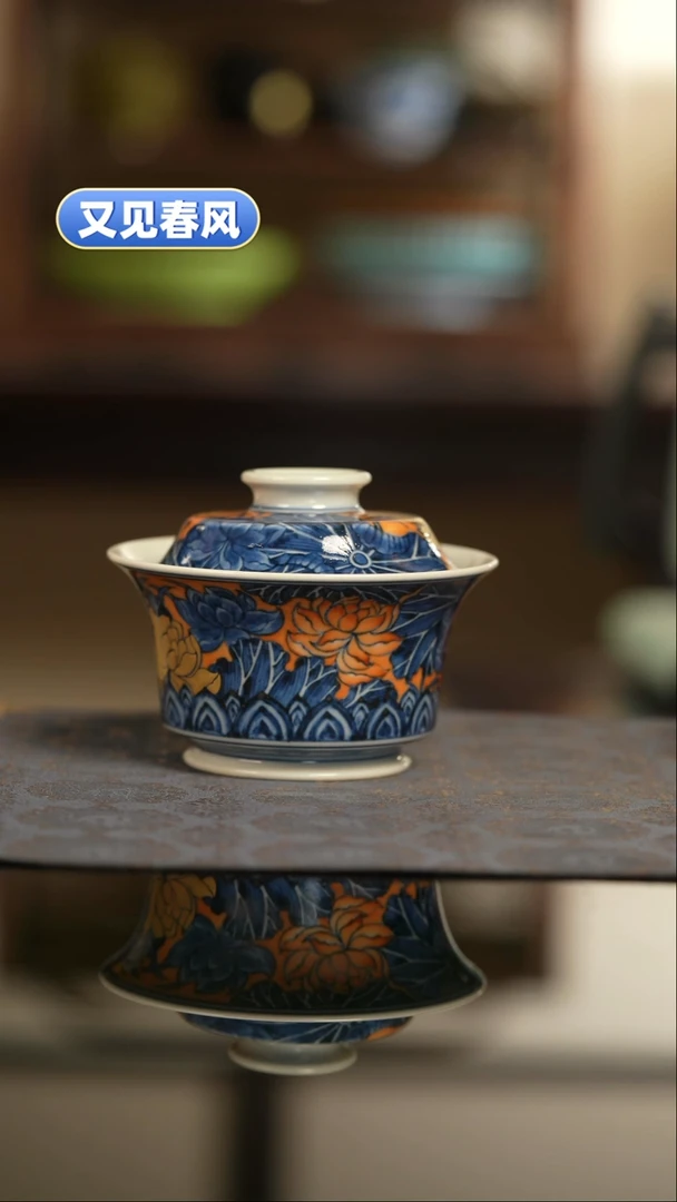 【闪购商品】又见春风荷花盖碗盖碗