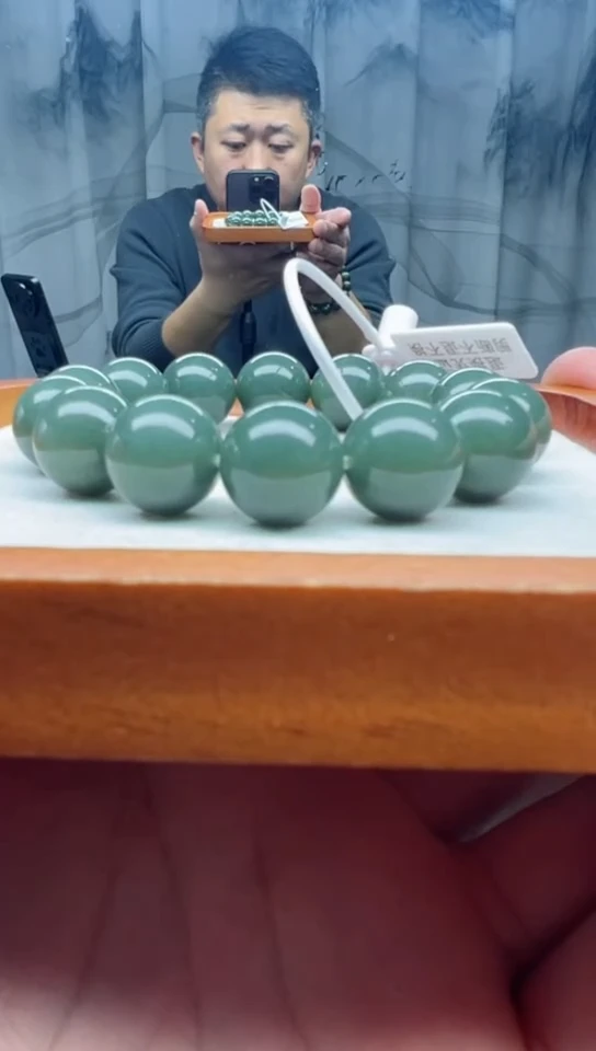 未镶嵌手串和田玉且末正蓝卡16纯天然拍一发一