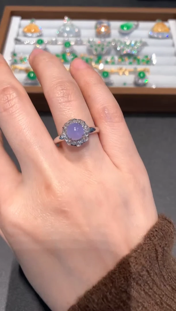 【闪购商品】翡翠戒指18K金镶嵌8800