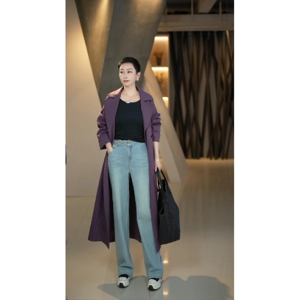 溏朵记 2025春季新款“朱雀”腰头重工刺绣时尚休闲阔腿裤19243165