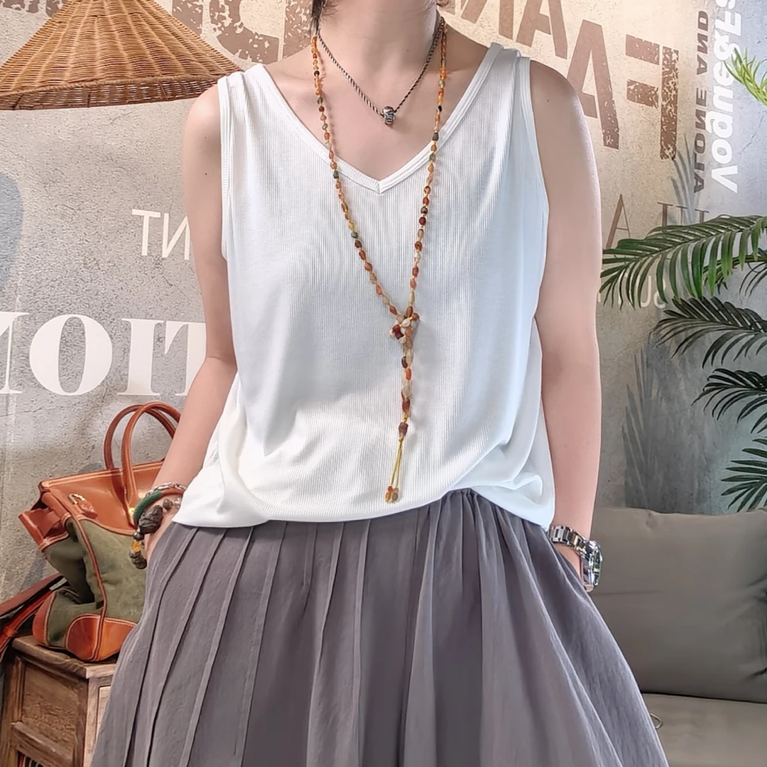 百搭经典款无袖吊带背心显瘦气质打底夏季外穿薄款宽松短款