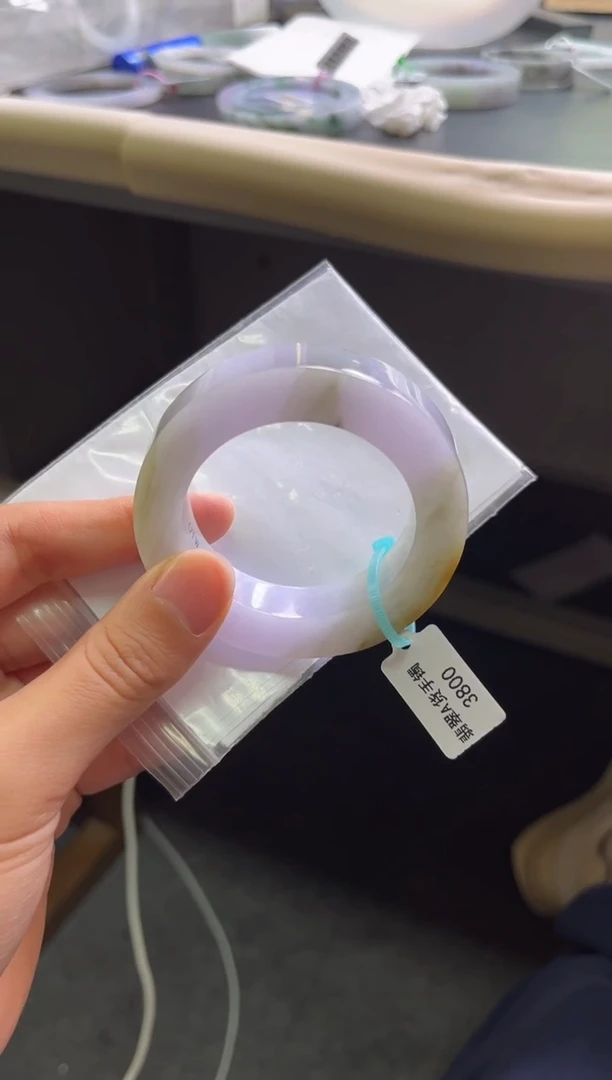 未镶嵌手镯定制翡翠47-53春彩「定制不退不换」